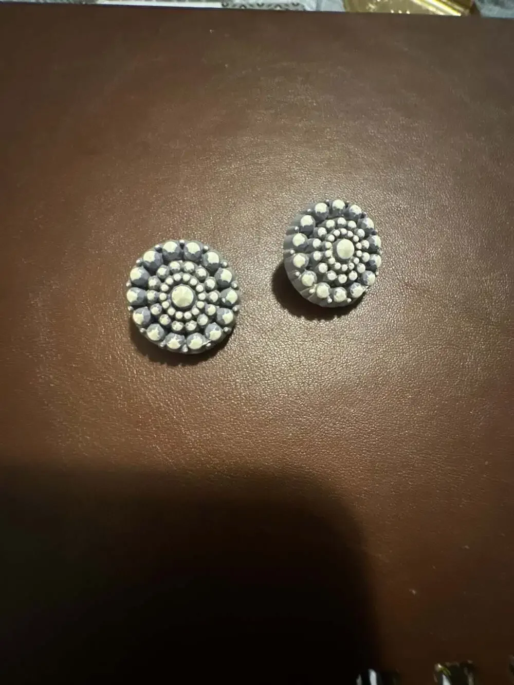 Vintage Domed Blue and White Shank Buttons
